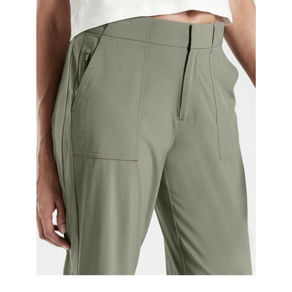 Athleta Tribeca Utility Crop Pants Womens 4 Laurel Olive High Rise - Picture 3 of 16